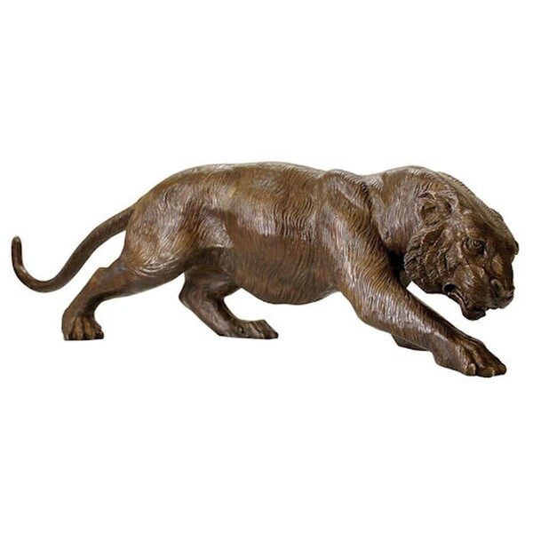 Tiger Cast Bronze Garden Statue Large Scale Outdoor Mascot School